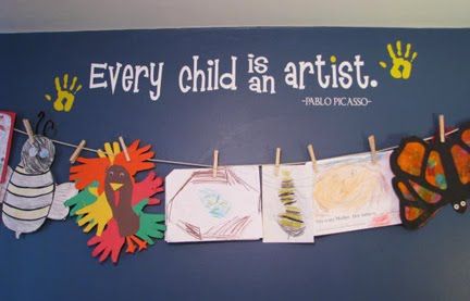 ideas for displaying children's artwork (instead of using the fridge) Art Work Display, Displaying Childrens Artwork, Daycare Art, Wall Hanging Ideas, Hanging Ideas, Childrens Artwork, Look What I Made, Kids Wall Decals, Kids Artwork