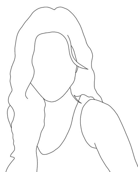 Hair Outline Drawing, Girl Outline Drawing, Super Easy Drawings, Person Outline, Friends Sketch, Disney Canvas Art, Line Art Images, Disney Canvas, Kwon Eunbi