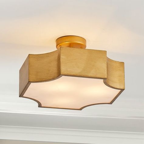 Classic Gold Metal 3-Light Semi-Flush Mount Ceiling Light - 15 Inches - On Sale - Bed Bath & Beyond - 38407825 Semi Flush Mount Light, Outdoor Stair Lighting, Led Flush Mount Ceiling Light, Stair Lighting, Stone Look Tile, Outdoor Flush Mounts, Statement Lighting, Solid Hardwood Floors, Flush Mount Light