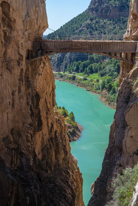 Not one for the faint of heart, Caminito Del Rey near Malaga in Spain will challenge you to walk a trail perched 100 metres above a sheer cliff face. It was once known as one of the most dangerous hikes in the world – it’s since been restored and made significantly safer – but one thing is for sure, you won’t experience anything like it anywhere else in the world.  #hike #hiking #spain #malaga #adventuretravel #travel #adventure Fruit Lemonade, Cliff Face, Landscape Reference, Beautiful Water, Summer Destinations, Best Hikes, Camping Experience, Beautiful Mountains, Travel Adventure