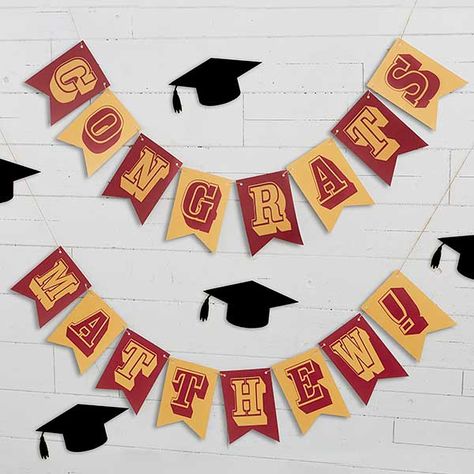 Personalized Graduation Party Bunting Banner Personalised Bunting, Graduation Party Planning, Graduation Party Themes, College Graduation Parties, Party Bunting, Graduation Banner, Graduation Parties, Graduation Party Supplies, Paper Banners