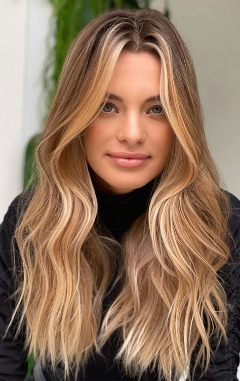 hair color Archives - Fabmood | Wedding Colors, Wedding Themes, Wedding color palettes Hair Highlights Golden, Long Hair Color Ideas, Highlights Golden, Money Piece Hair, Cute Money, Face Framing Hair, Perfect Blonde Hair, Hair Highlight, Golden Brown Hair