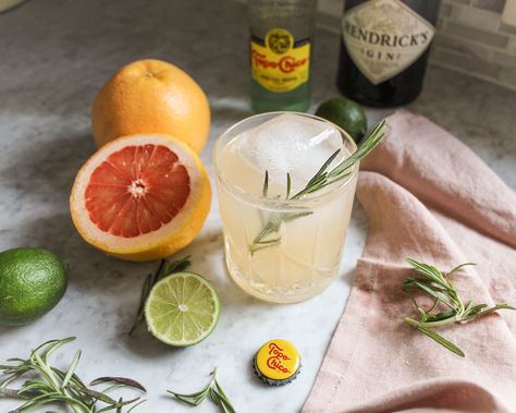 Grapefruit Gin Fizz — Midwest Southerner Club Cocktails, Gin Fizz Recipe, Rosemary Simple Syrup, Gin Drinks, Recipe Generator, Gin Fizz, Rosemary Sprigs, Summer Cocktail, Grapefruit Juice