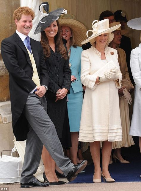 Kate Middleton wore a polka dot blazer and matching knee length skirt when she attended the Garter Day Service in June 2008 alongside Prince Harry, left, and the Duchess of Cornwall Prince William Girlfriends, Moda Kate Middleton, Camila Parker, Style Kate Middleton, Princ Harry, Duchesse Kate, Kate And Harry, Prince William Et Kate, Princesse Kate Middleton