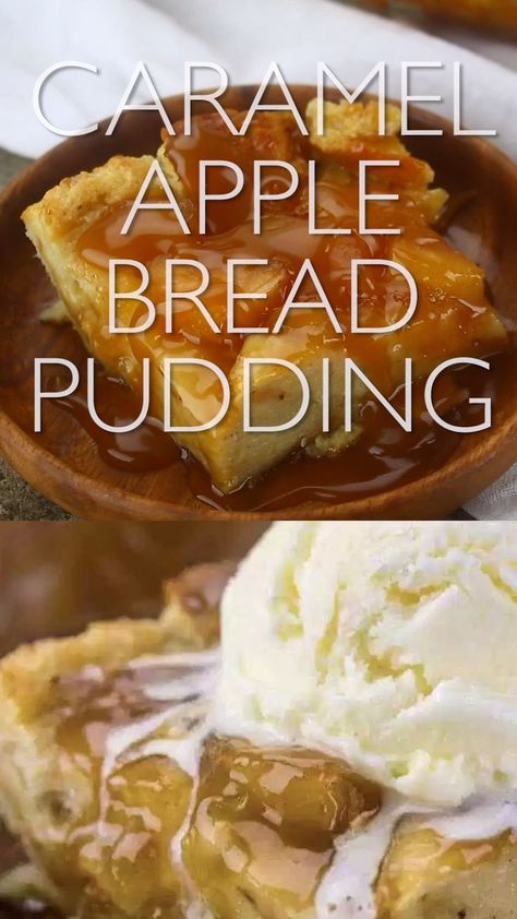 Caramel Apple Bread Pudding, Caramel Apple Bread, Apple Bread Pudding Recipe, Apple Bread Pudding, Best Bread Pudding Recipe, Best Apple Recipes, Puding Roti, Old Fashioned Bread Pudding, Bread Pudding With Apples