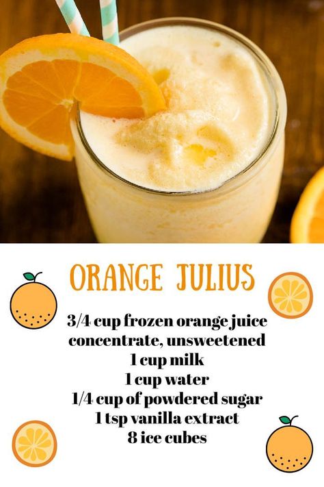 Shugary Sweets - I loved drinking ORANGE JULIUS as a teen!... | Facebook Orange Julius Recipe, Orange Julius, Shugary Sweets, Orange Juice Concentrate, Drink Recipes Nonalcoholic, Smoothie Drink Recipes, Juice Concentrate, Easy Drinks, Incredible Recipes