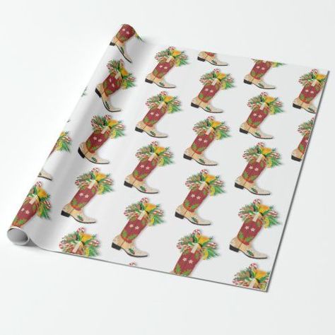 $24.15 | Cowboy boot Christmas wrapping paper #design, christmas, wrapping paper, cowboy boot, cowboy, western, boot, cowgirl Custom Wrapping Paper, Cowboy Boot, Christmas Wrapping Paper, Western Cowboy Boots, Christmas Card Holders, Christmas Wrapping, Gift Wrapping Supplies, Custom Holiday Card, Custom Accessories