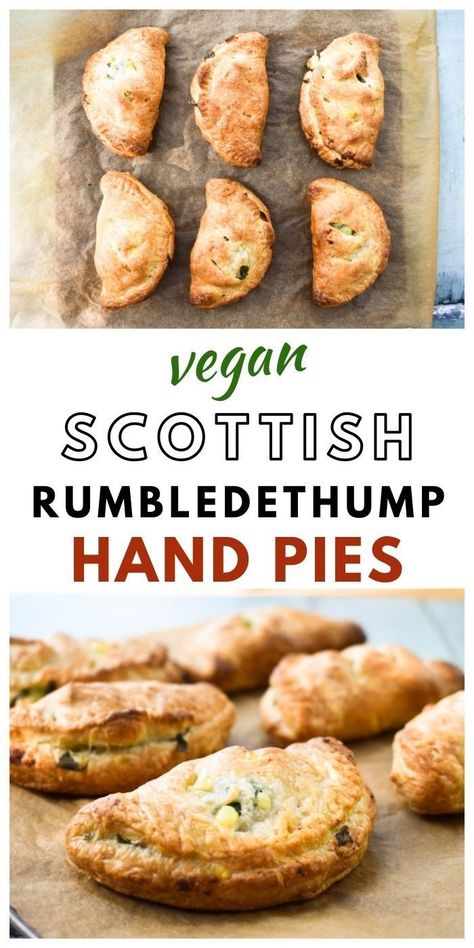 12 Tomatoes Scottish Rumbledethumps, Vegan Pastries Savoury, English Vegetarian Recipes, Hand Pies Vegetarian, Vegan Pie Filling Savoury, Vegan Hobbit Food, Scottish Hand Pies, Vegan Pie Filling, Vegan Hobbit Recipes