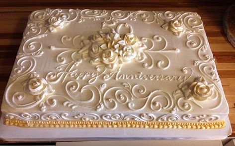 Happy Anniversary Sheet Cake, 50th Wedding Anniversary Sheet Cakes, 50th Anniversary Sheet Cakes, Boiled Icing, Wedding Sheet Cakes, 50th Wedding Anniversary Cakes, 50th Anniversary Cakes, Sheet Cake Designs, Buttercream Cake Designs