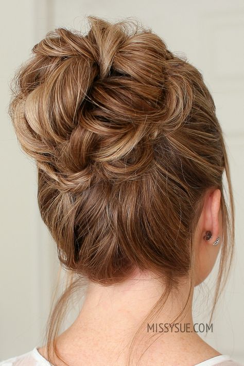 Fancy Buns Hairstyles, High Bun Hairstyles Wedding, Fancy Bun Hairstyles, Fancy Bun, Fancy Buns, Missy Sue, High Bun Hairstyles, Pageant Hair, Prom Hair Updo