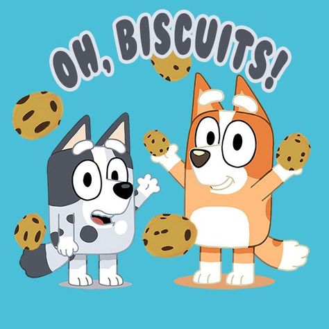 Bluey Oh Biscuits, Muffin From Bluey Cartoon, Bluey Wallpaper, Muffin Shop, Muffin Flavors, Blue Heeler Puppies, Funny Dog Faces, Heeler Puppies, Merry Christmas Tags