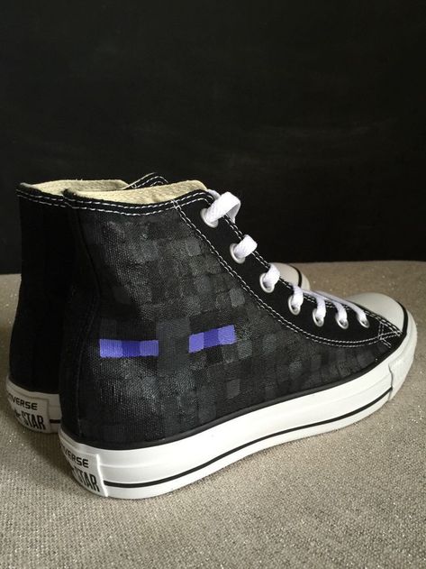 Minecraft Shoes, Minecraft Enderman, Dr Shoes, Minecraft Crafts, Minecraft Designs, Swag Shoes, Painted Shoes, Diy Shoes, Toddler Sizes