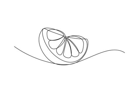 Lemon Line Tattoo, Lemon Line Art, Orange Tattoo Fruit, Line Art Fruit, Fruit Line Art, Orange Line Art, Lemon Drawing, One Line Tattoo, Continuous Line Art