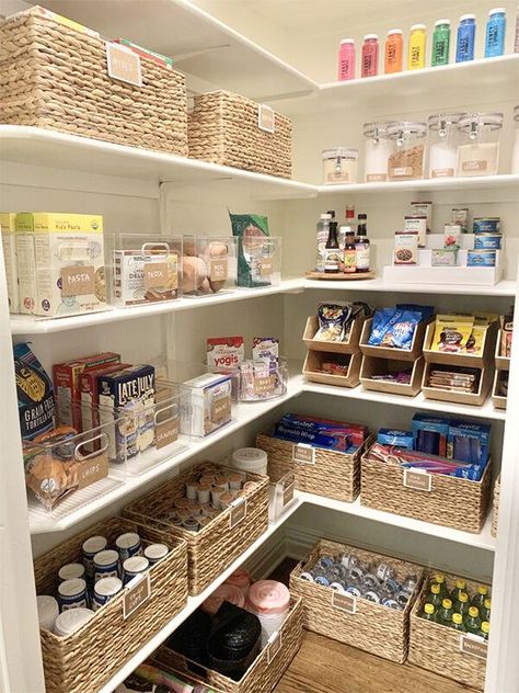 6 Simple Steps to a More Organized Pantry and Fridge | Design + Decor | seenthemagazine.com Pantry Organization Simple, Simple Fridge Organization, Simple Pantry Ideas, Simple Pantry Design, Pantry With Freezer, Pantry Organizer Ideas, Cabinet Pantry Door, Realistic Pantry, Home Edit Pantry