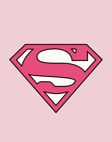 Superman Pink Logo Superwoman Logo, Supergirl Birthday, Logo Superman, Superman Cakes, Elle Girl, Superman Wallpaper, Cartoon Character Tattoos, Art Sketches Doodles, Dope Quotes