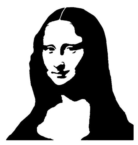 Mona Lisa [Mafferz on FLICKR] (Gioconda / Mona Lisa) Negative Art Drawing, Stencil Art Ideas, Pop Art Ideas, Stencil Drawings, Pop Art Black And White, Hair Parting, Negative Space Art, Stencil Ideas, Pop Art Portraits