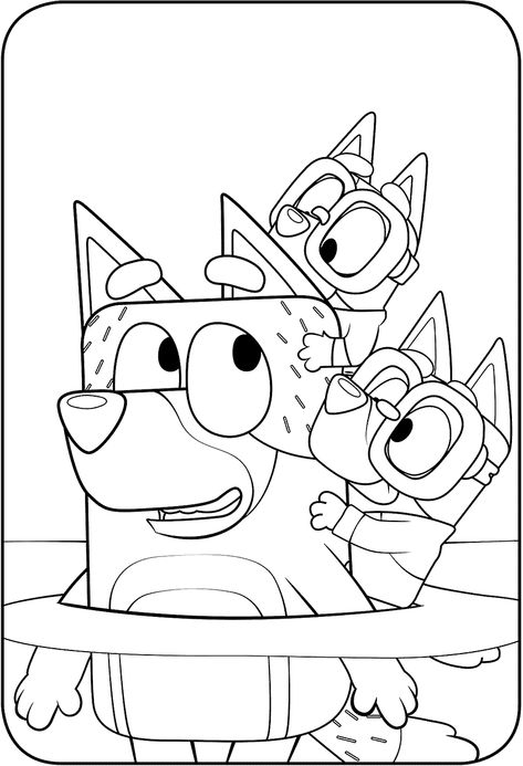 Bluey Classroom, Bluey Coloring Pages, Bluey Party, Family Coloring Pages, Disney Jr, Bluey Birthday, Rainbow Canvas, Family Coloring, Coloring Page Ideas