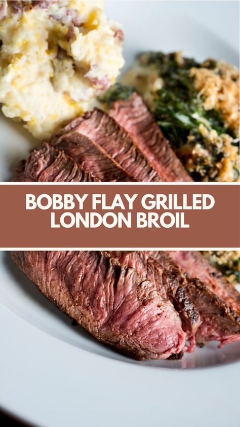 Bobby Flay Grilled London Broil is made with garlic, salt, red wine, balsamic vinegar, soy sauce, honey, and top-round London broil. This recipe takes 4 hours and 30 minutes in total and serves 4 people. Tender London Broil Recipes Grill, Marinade For London Broil On Grill, Recipes With London Broil, Beef London Broil Recipes, Tender London Broil Recipes, Beef Top Round London Broil Recipes, London Broil Recipes Grilled, London Broil On Grill, Grilled London Broil Recipes