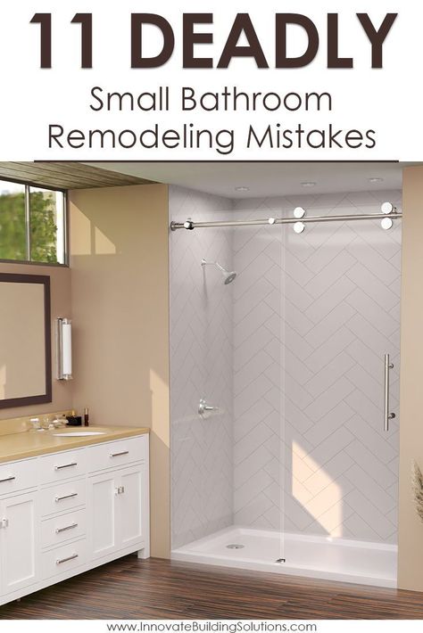 Check out these 11 DEADLY mistakes you NEED to avoid when remodeling a small bathroom. Bathroom Shower | Walk In Shower | Shower Wall Panels #GroutFreeWallPanels #BathroomRemodel #SmallBathroom Walkinshower Shower Designs, Replace Tub With Walk In Shower Ideas Before And After, Small Bathroom With Walk In Shower Ideas Layout, Pony Wall Shower Ideas Small Bathrooms, 8 X 8 Bathroom Layout Shower Only, Prefabricated Showers Bathroom, Bath To Shower Remodel Before And After, Bathroom With Shower Cabin, Shower Inserts Walk In