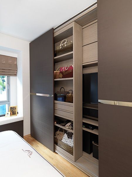 Hidden+closet+and+entertainment+center.+so+clever!:+ Hidden Closet, Bedroom Cupboards, Bedroom Cabinets, Apartment Bedroom Decor, Bedroom Closet Design, Wardrobe Design Bedroom, Bedroom Wardrobe, Floral Jacket, Closet Designs