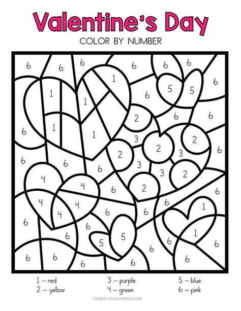 Valentines Color By Number Preschool, Hidden Pictures Valentines Day, Valentine’s Day Color By Number, Valentines Day For Kindergarten, Valentine’s Day Printable Activities, Valentines Crafts Printable, Free Valentines Day Printables Preschool Coloring Sheets, Valentine Color By Number Free, Color By Number Valentines Day