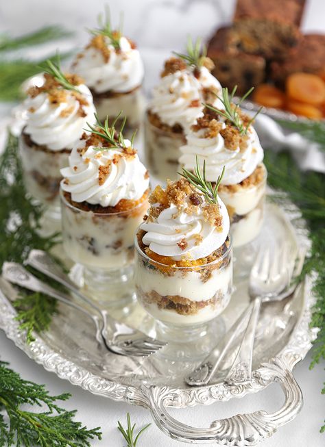 Spiced Rum Cake Mini Trifles Spiced Rum Cake, Rum Soaked Cake, Mini Trifles, Mini Trifle, Cake Portions, Cake Mug, Cake Mini, Trifle Recipe, Rum Cake