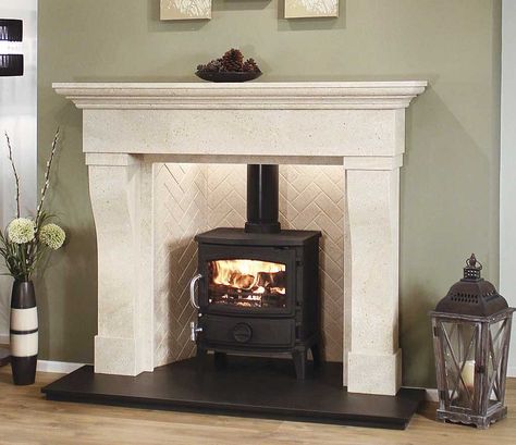 Wood Burning Fireplace Surround, Simple Wood Burning, Wood Burning Stove Insert, Wooden Fire Surrounds, Woodburning Stove Fireplace, Wood Burner Fireplace, Wood Burning Stoves Living Room, Log Burner Fireplace, Wood Burning Designs