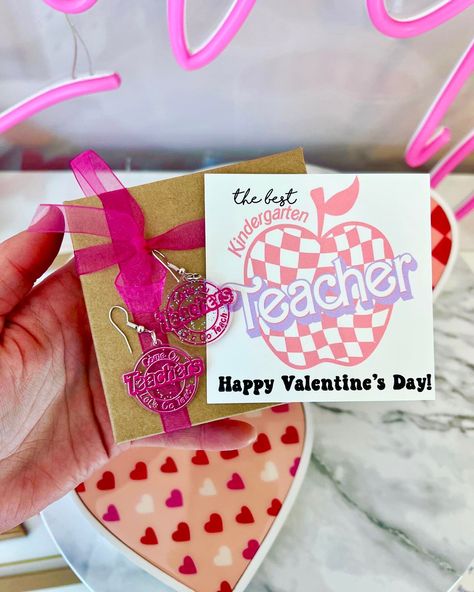 Special Earrings, Teacher Notepad, Teacher Earrings, Teacher Wear, Teacher Valentine Gifts, Class Valentines, Box Ribbon, Love Teacher, Earrings Hypoallergenic