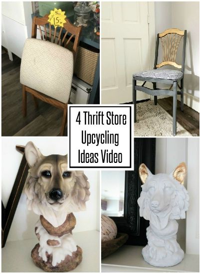 4 Thrift Store Upcycling Ideas - DIY Inspired Thrift Store Decor Before And After, Thrift Store Flips Before After, Thrift Flip Ideas Decor, Upcycle Ceramics, Thrift Flips Home Decor, Thrifted Home Decor Diy Ideas, Diy Thrift Flip Decor, Thrift Store Painting Upcycle, Thrift Store Art Makeover