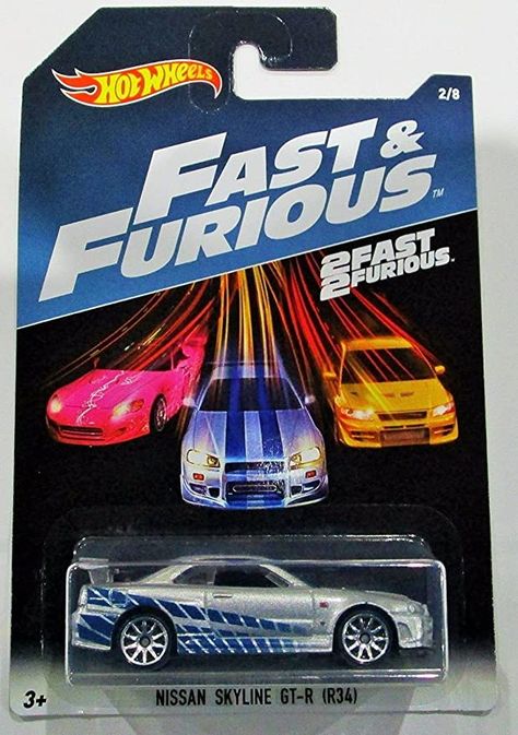 Amazon.com: Hot Wheels 2017 Fast and Furious Nissan skyline GT-R R34 silver/blue 2 fast 2 furious 2/8: Toys & Games 2 Fast 2 Furious, Fast 2 Furious, 2fast And 2furious, Nissan Gtr R34, Hot Wheels Cars Toys, Hot Wheels Garage, Nissan Skyline Gt R, Hot Weels, Passenger Aircraft