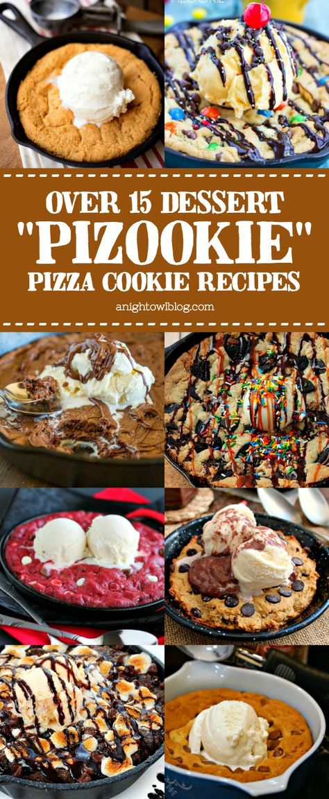 Cookie Pizza Recipe, Pizookie Recipe, Dessert Pizzas, Pizza Cookie, Skillet Desserts, Dessert Pizza Recipes, Pizza Oven Recipes, Cookie Pizza, Dessert For Two