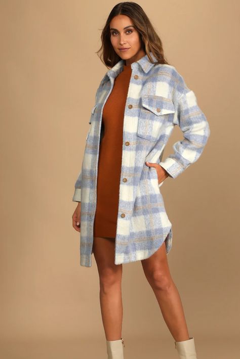 Warmest Winter Blue Multi Plaid … curated on LTK White Plaid Jacket Outfit, Plaid Sherpa Jacket Outfit, Sherpa Jacket Outfit, Plaid Winter Jacket, Green Faux Fur Coat, Color Block Coats, Plaid Jacket Women, Long Faux Fur Coat, Christmas Board