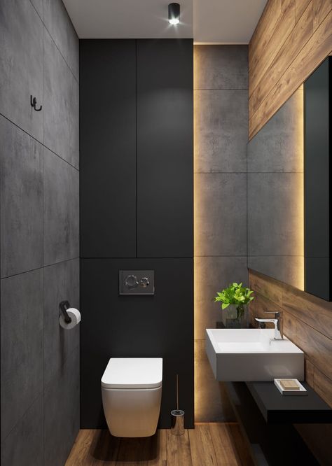 Toilet Design Modern, Bathroom Interior Design Luxury, Toilette Design, Small Bathroom Colors, Toilet Room Decor, Wc Design, Small Toilet Room, Gourmet Salt, Bathroom Inspiration Modern