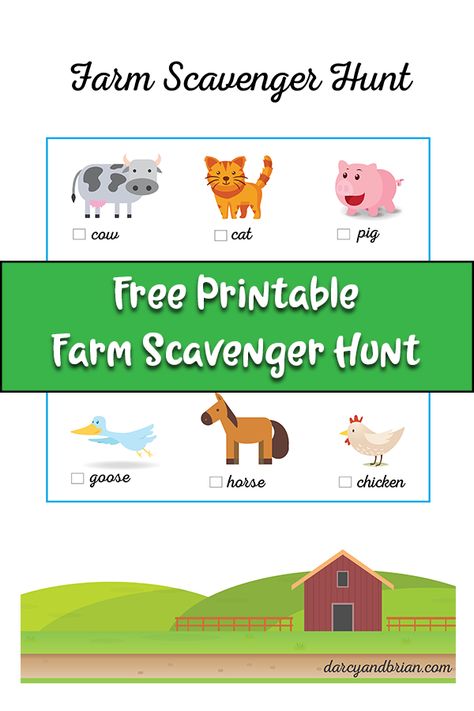 Grab this free printable farm scavenger hunt for kids! Great activity to do while spending a day at petting farm with your family or on a field trip with a group of students. There are pictures of animals plus text making it ideal for preschoolers, kindergartners, and older kids too. Farm Field Trip Activities, Farm Scavenger Hunt For Kids, Farm Scavenger Hunt, Free Printable Scavenger Hunt, Printable Scavenger Hunt, Preschool Farm, Petting Farm, Farm Animal Toys, Fantasy Play