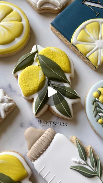 Jessica on Instagram: "🍋It seems the moment we enter the month of May, the warm weather turns on like a light switch! Celebrating the beautiful weather with this citrus design. I held onto this cookie video for wayyyyy too long, and I am so glad to finally be sharing it. I am anxiously waiting for my next lemon themed order so I can use this cutter again!

🍋Lemon Branch cutter available as an STL or physical cutter - head to HartworkCookieCo.com (link in bio)
.
.
.
.
.
#sugarcookiesofinstagram #sugarcookies #cookies #bridalshowercookies #bridalcookies #babyshower  #weddingfavors #weddingcookies #cookiedecorating #cookiedecorator #icedcookies #icingcookies #royalicingcookies #royalicing #cookier #customcookies #cookiesofinstagram #ctcookies #fairfieldcounty #fairfieldct #trumbullct #strat Lemon Branch, Bridal Cookies, Fruit Cookies, Bridal Shower Cookies, Cookie Videos, Month Of May, Beautiful Weather, Iced Cookies, Wedding Cookies