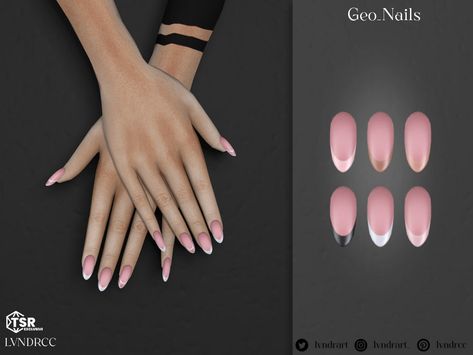 The Sims Resource - Geo Nails Rounded Manicure, Cute Emo Aesthetic, Sims 4 Valentines Day, Sims 4 Valentines Day Cc, Emo Aesthetic Makeup, Sims 4 Valentines, Cc The Sims 4 Patreon, Sims4 Lookbook, Cc Nails