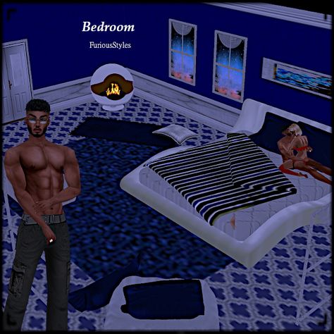 This bedroom bundle is under 4k credits in Imvu. Search for FuriousStyles in rooms to find this deal. Room is fully furnished including several poses and that sensual fireplace. Imvu Bedroom, Imvu Room, Bedroom Background, Social Network, Avatar, Fireplace, In This Moment, Bedroom, Movie Posters