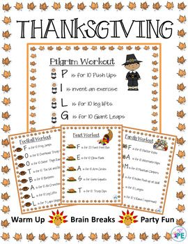 This Thanksgiving Warm Up activity is a "fun and exciting" way to get kids in the Fall spirit. This is perfect for PE or classroom teachers and is designed for use with a wide range of ages for students in grades Kindergarten through 6th. This PE Warm Up Thanksgiving can be used in small groups, ... Thanksgiving Workout, Thanksgiving Fitness, Fact Fluency Games, Elementary Physical Education, Elementary Pe, Pe Lessons, Pe Ideas, Teaching Game, Health And Physical Education