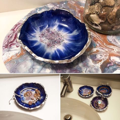 Good morning everyone!I hope you’re well and looking forward to finding out about resin trinket dishes!Hopefully you saw my earlier post on how to make the perfect resin geodes which may give you a little leg-up on making these beautiful little trinket dishes too, but if you didn’t, don’t worry, everything you need to know will be in this post. Just keep on reading or check out my YouTube video, linked below, to learn how to make these gorgeous little gifts.I’ve listed everything I’v… Painted Faux Brick Wall, Coffee Filter Garland, Resin Trinket Dish, Cabinet Makeover Diy, Resin Geodes, How To Make Resin, Faux Brick Walls, Concrete Ideas, Diy Spring Wreath