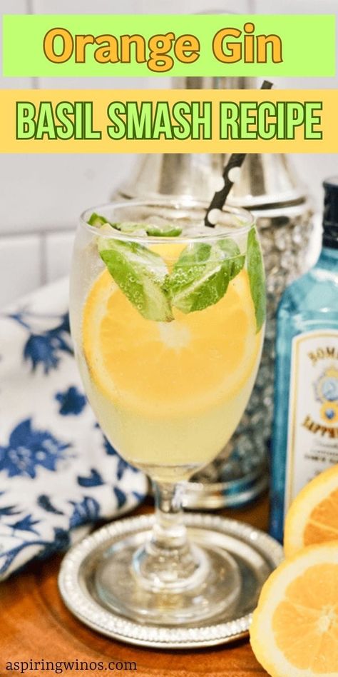 Orange Gin Basil Smash | Cocktail Recipes With Gin | Gin Drink Recipes | Orange Gin Basil Smash Recipe | Orange Cocktails | Basil Cocktails #Orange #Basil #Gin #GinRecipes #OrangeGinBasilSmash Basil Cocktails, Recipes With Gin, Gin Basil Smash, Gin Drink Recipes, Gin Gimlet, Basil Cocktail, Basil Smash, Wine Cocktail Recipes, Blog Success