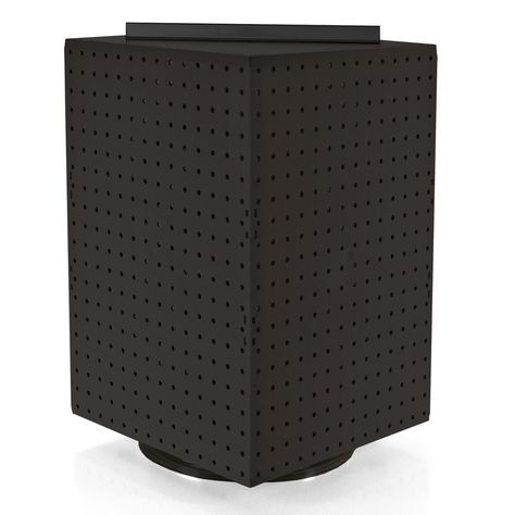 This 4-sided pegboard interlocking counter unit sits on a revolving plastic base. This display allows for easy customer access and comes in a variety of color choices to complement any decor. Easy to assemble. Color: Black. Cash Wrap, Pegboard Display, Display Tower, Craft Booth Displays, Market Displays, Counter Display, Craft Show Displays, Craft Booth, Tradeshow Booth