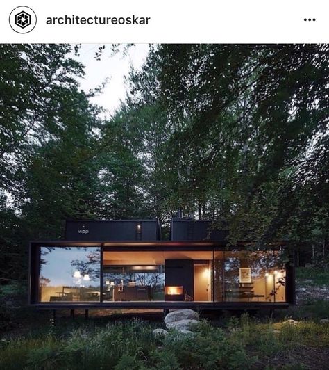 Casa Container, Container House Design, Tiny House Cabin, Small Cabin, Cabin In The Woods, Shipping Container Homes, Forest House, Prefab Homes, Cabins In The Woods