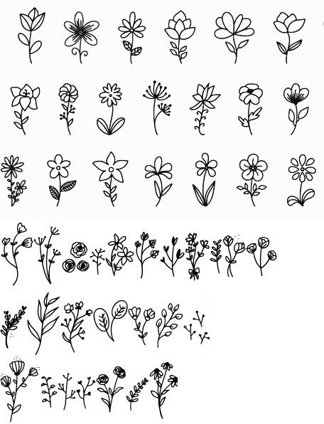 How To Draw Dainty Flowers, How To Draw Wildflowers, Cottage Core Doodles, Whimsical Art Paintings, Doodle Inspiration, Tangle Art, Classy Tattoos, Embroidery Stitches Tutorial, What To Draw