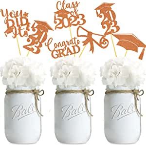 2024 Number, Graduation Party Pictures, Graduation Centerpiece, Graduation Tables, Party Table Decor, Graduation Party Centerpieces, College Graduation Parties, Jar Centerpieces, Senior High School