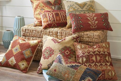 Southwestern Decorating, Grandin Road, Toss Pillows, Nautical Decor, Indoor Decor, Kilim Pillows, Indore, Living Room Decor, House Interior