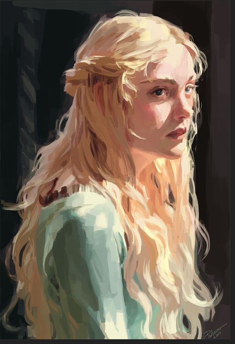 Blonde Woman Oil Painting, How To Draw Blonde Hair, Finding Art Style, Blonde Hair Digital Art, Princess Drawings, Digital Portrait Art, Cute Paintings, Aquitaine, Gorgeous Art