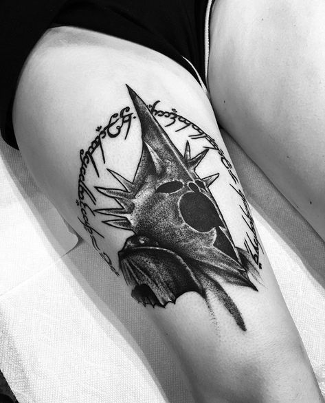 Witch King Tattoo, Nazgul Tattoo, 59 Tattoo, Blackwork Illustration, Witch King Of Angmar, Witch King, King Tattoo, Tattoos Sleeve, King Tattoos