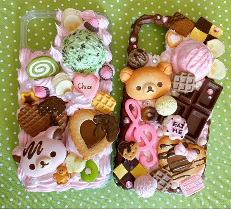 Decoden Phone Cases, Decoden Diy, Decoden Case, Neapolitan Ice Cream, White Cookie, Decoden Phone Case, Kawaii Phone Case, Food Accessories, Cute Little Things