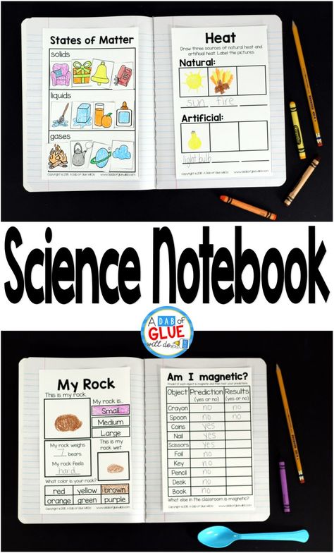 Engage your students in exciting science lessons with this interactive science journal. This science notebook is perfect for science centers in Kindergarten, First Grade, and Second Grade classrooms and packed full of interactive science activities.  Students will learn about science topics such as magnets, senses, weather, plant science, and much more! This notebook is great for homeschoolers too. Science Kindergarten, Science Centers, 1st Grade Science, First Grade Science, Science Notebook, Interactive Science, Science Notebooks, Interactive Science Notebook, 5th Grade Science