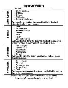 Opinion Writing Opinion Essay Writing Tips, Opinion Writing Graphic Organizer, Opinion Essay, Third Grade Writing, 3rd Grade Writing, 2nd Grade Writing, Homeschool Writing, Writing Anchor Charts, Writing Rubric